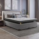 Ver imagem 6 de Cama Box Base Casal Bipartido Cinza + Colchão Life D33 Pillow Top Preto 56x138x188 cm- e-Shop Casa