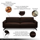 Ver imagem 3 de Sofá Decorativo Thalia 4 Lugares Sala de Estar 270cm Pés em Aço Couro Marrom Chocolate G88 - Gran Be