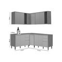 Ver imagem 4 de Kit Cozinha Modulada 6 Peças Allure (3aéreos+3balcões) Cp27 Jequitiba/gris Fosco - Linea Brasil