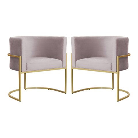Kit 02 Poltronas Decorativa Luana Luxo Veludo Cores - DS Estofados - Rosê