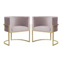Ver imagem 1 de Kit 02 Poltronas Decorativa Luana Luxo Veludo Cores - DS Estofados - Rosê