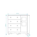 Ver imagem 3 de Comoda Infantil 1 Porta 4 Gavetas Uli - Moveis Peroba Branco Brilho