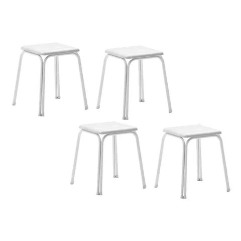 Kit 2 Banquetas Sala Jantar 1748 4 Un Branco/courano Branco - Carraro