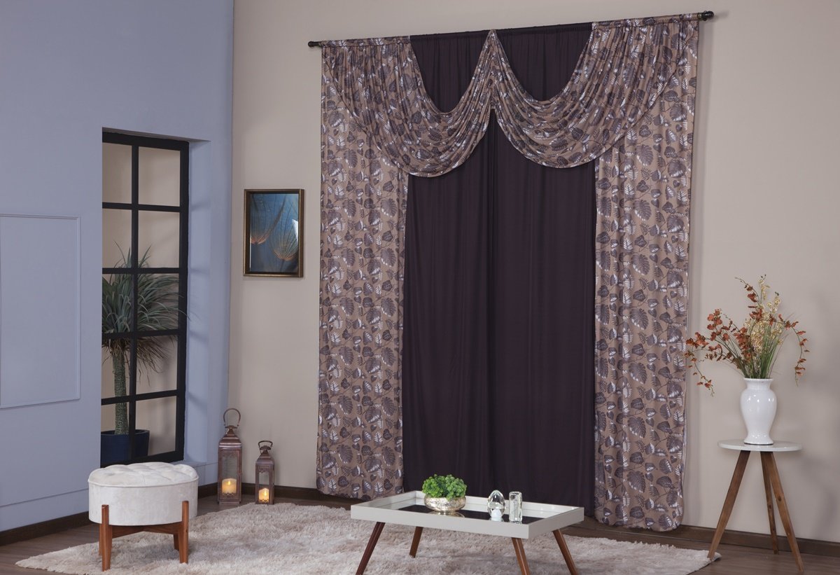Cortina Paris 4,00 x 2,80 Sala Quarto Porta Balcão Bando Estampado Malha Gel Varão Simples:5 Folhas 