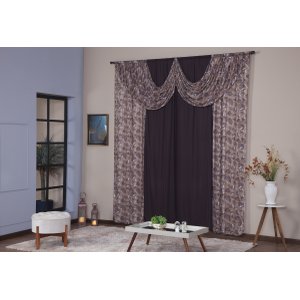 Cortina Paris 4,00 x 2,80 Sala Quarto Porta Balcão Bando Estampado Malha Gel Varão Simples:5 Folhas 