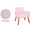 Ver imagem 3 de Poltrona Recepção Camila Suede Rosa Bebê Pés Palito - Vallisa Decor