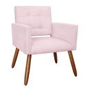 Ver imagem 1 de Poltrona Recepção Camila Suede Rosa Bebê Pés Palito - Vallisa Decor