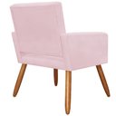 Ver imagem 2 de Poltrona Recepção Camila Suede Rosa Bebê Pés Palito - Vallisa Decor