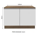 Ver imagem 4 de Balcão de Pia Armário de Cozinha 120 cm 2 Portas (Com Tampo) Rustic/Branco Glamy Madesa