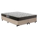 Ver imagem 1 de Cama Box Queen Colchão Mola Ensacada Belos Sonhos + Box Suede 64x158x198 Bege
