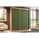 Ver imagem 1 de Guarda Roupa Casal 2 Portas de Correr e 2 Gavetas Briz B353 Jequitiba/verde - Henn