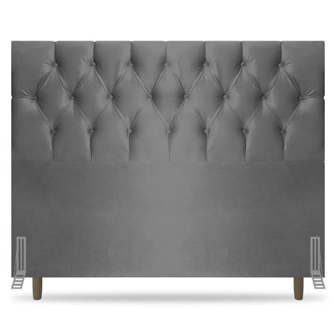 Cabeceira Cama Box Casal Queen Size Madrid 160cm Suede Cinza