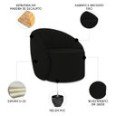 Ver imagem 3 de Poltrona Sala Decorativa Redonda Kit 2 Steve Suede Preto I01 - Mpozenato