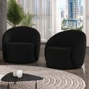 Ver imagem 1 de Poltrona Sala Decorativa Redonda Kit 2 Steve Suede Preto I01 - Mpozenato
