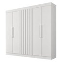 Ver imagem 1 de Guarda Roupa Casal 6 Portas Delta Branco Ripado - Leifer