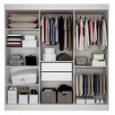 Ver imagem 2 de Guarda Roupa Casal 6 Portas Delta Branco Ripado - Leifer