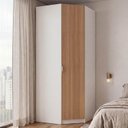 Ver imagem 1 de Guarda Roupa Planejado de Canto Obliquo 1 Porta Hera CabeCasa MadeiraOriginals Branco Algodão/Louro