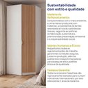Ver imagem 6 de Guarda Roupa Planejado de Canto Obliquo 1 Porta Hera CabeCasa MadeiraOriginals Branco Algodão/Louro