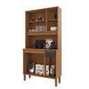 Ver imagem 4 de Armário de Cozinha Compacta Fidelitá Bari 90cm 6 Portas 1 Gaveta com Tampo e Fundo Freijó/chumbo