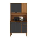 Ver imagem 2 de Armário de Cozinha Compacta Fidelitá Bari 90cm 6 Portas 1 Gaveta com Tampo e Fundo Freijó/chumbo