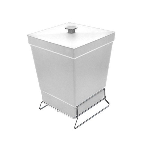 Lixeira para Banheiro de Plástico com Suporte Apoio - Stolf Branco