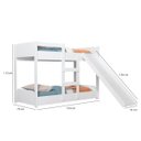 Ver imagem 3 de Beliche Infantil com Escorregador Bicama Divertida 1,50 m Mini Cama Branca