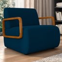 Ver imagem 2 de Poltrona Decorativa Orgânica para Sala Kit 2 Belarus K04 Veludo Azul - Mpozenato