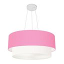 Ver imagem 1 de Lustre Pendente Duplo Cilíndrico Vivare Md-4082 Cúpula Tecido 60x50cm - Bivolt Rosa-bebê-branco