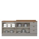 Ver imagem 6 de Cozinha Modulada Americana 2 Peças Balcões 120cm e 80cm Cinza/nature com Tampos Mdp - Móveis Henn