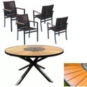 Ver imagem 1 de Nossakasa Kit Mesa Zurick + 4 Cadeiras Área Externa Espaço Gourmet Corda Náutica