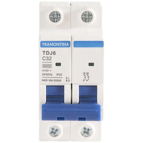 Minidisjuntor Tdj6ka 2 P 32 a Curva C Tramontina