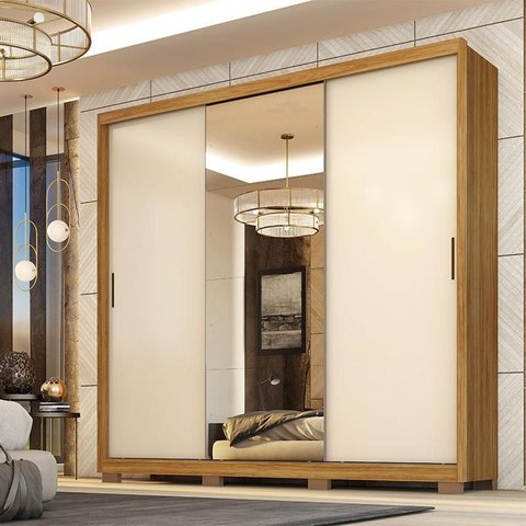 Guarda Roupa Casal Ambiente Dalila 32415pe Cinamon Touch Off White Flex com Pés - Demóbile