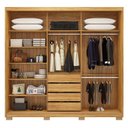 Ver imagem 5 de Guarda Roupa Casal Ambiente Dalila 32415pe Cinamon Touch Off White Flex com Pés - Demóbile