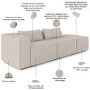 Ver imagem 4 de Sofá 3 Lugares com Puff para Sala Living 298cm Austin P08 Veludo Bege - Lyam Decor