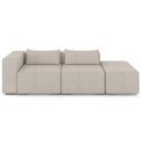 Ver imagem 3 de Sofá 3 Lugares com Puff para Sala Living 298cm Austin P08 Veludo Bege - Lyam Decor