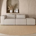 Ver imagem 2 de Sofá 3 Lugares com Puff para Sala Living 298cm Austin P08 Veludo Bege - Lyam Decor