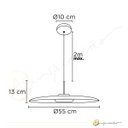 Ver imagem 5 de Lustre Pendente Dot Slim Redondo 55cm LED 3000k 19W Bivolt Branco