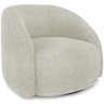 Poltrona Decorativa Giratória Angelina M03 Bouclê Bege Claro - Lyam Decor - 1