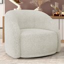 Ver imagem 2 de Poltrona Decorativa Giratória Angelina M03 Bouclê Bege Claro - Lyam Decor