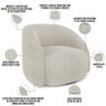 Poltrona Decorativa Giratória Angelina M03 Bouclê Bege Claro - Lyam Decor - 4