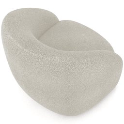 Poltrona Decorativa Giratória Angelina M03 Bouclê Bege Claro - Lyam Decor - 7