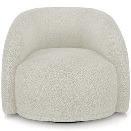 Poltrona Decorativa Giratória Angelina M03 Bouclê Bege Claro - Lyam Decor - 3
