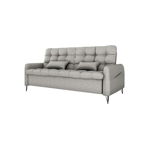 Sofá Cama Luxo 3 Lugares Casal Confortável com Almofadas 2,00 Larg Pillar Matrix Cor:linho