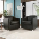 Ver imagem 1 de Kit 2 Poltronas Tilla Recepção Clínica Dentista - Balaqui Cor:courino Preto