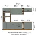 Ver imagem 4 de Cozinha Completa Agata sem Tampo e Pia Rustic/Cinza Madesa