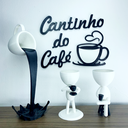 Ver imagem 1 de Kit Completo Cantinho do Café - Vasinhos Robert Plant Xícara Flutuante e Letreiro – Branco