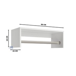 Kit 2 Cabideiro de Parede 1,20cm Arara Roupas Branco Ajl Store - 3