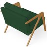 Kit 02 Poltronas Decorativas Sala Pietra Estrutura De Madeira L02 Suede Verde Musgo - Lyam Decor - 8