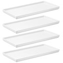 Ver imagem 1 de Kit 4 Pratos Retangulares Branco Servir Petiscos 27x13cm Comidas Japonesa Bandejas Decorativa Uno