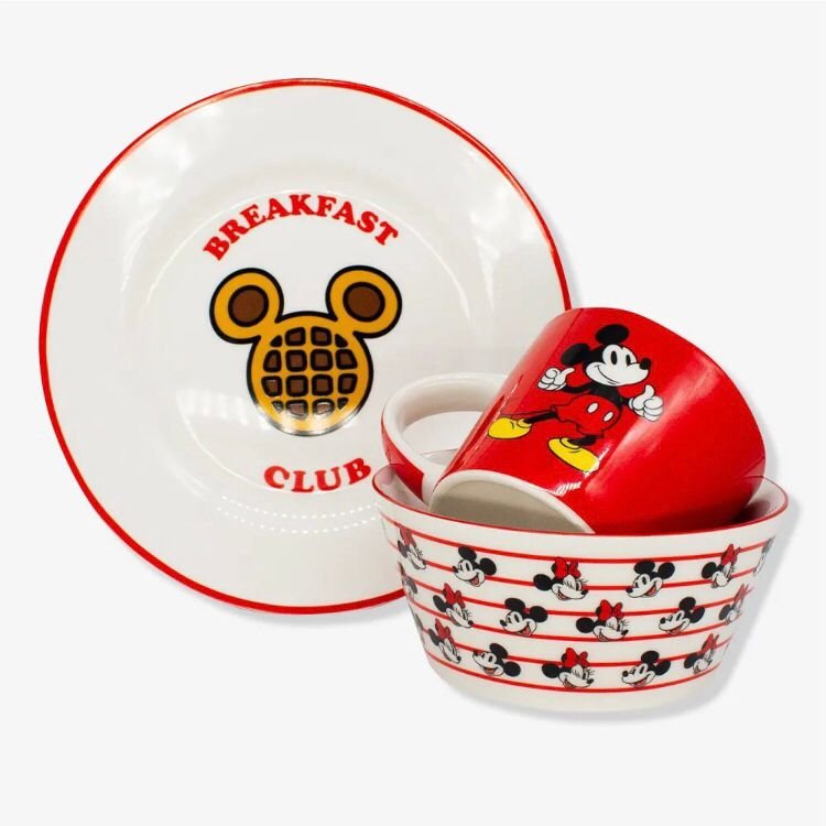 Kit 3 Peças Bowl, Caneca e Prato Mickey e Minnie - Disney Zonacriativa Kit Alimento